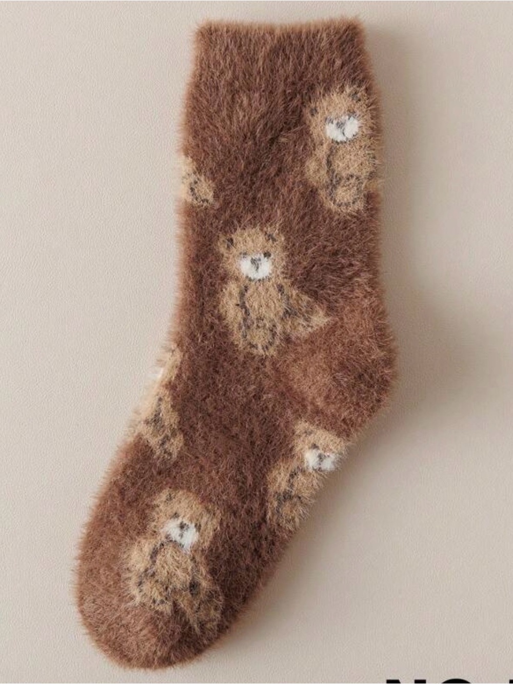 Fuzzy Teddy Bear socks brown POLO Ralph Lauren women get well gift teen kid girl